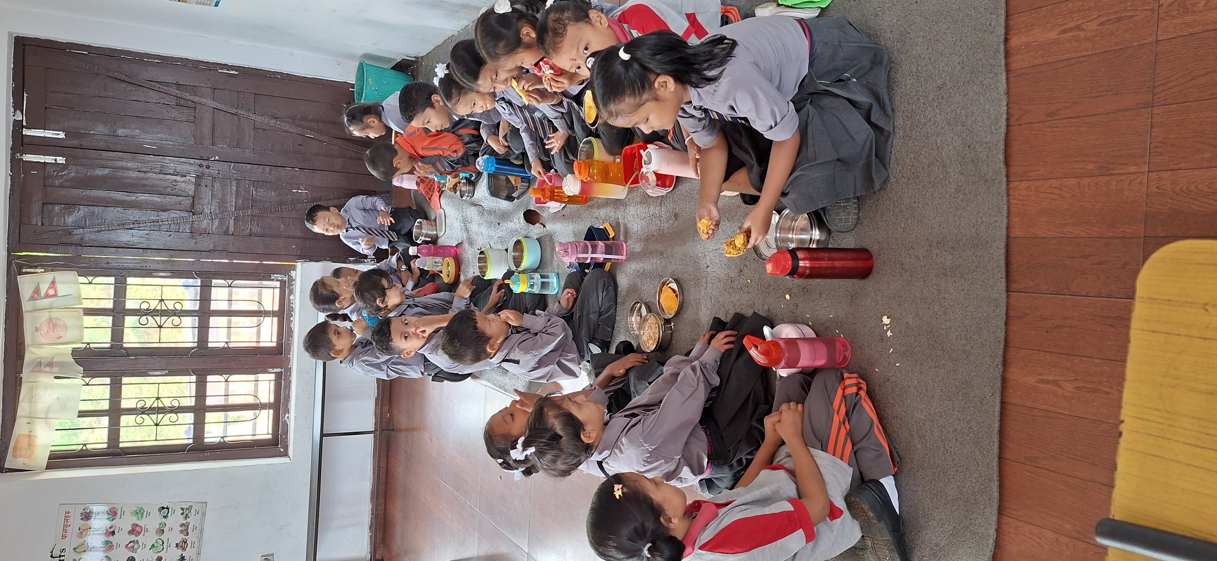 Pre primary students having nasta