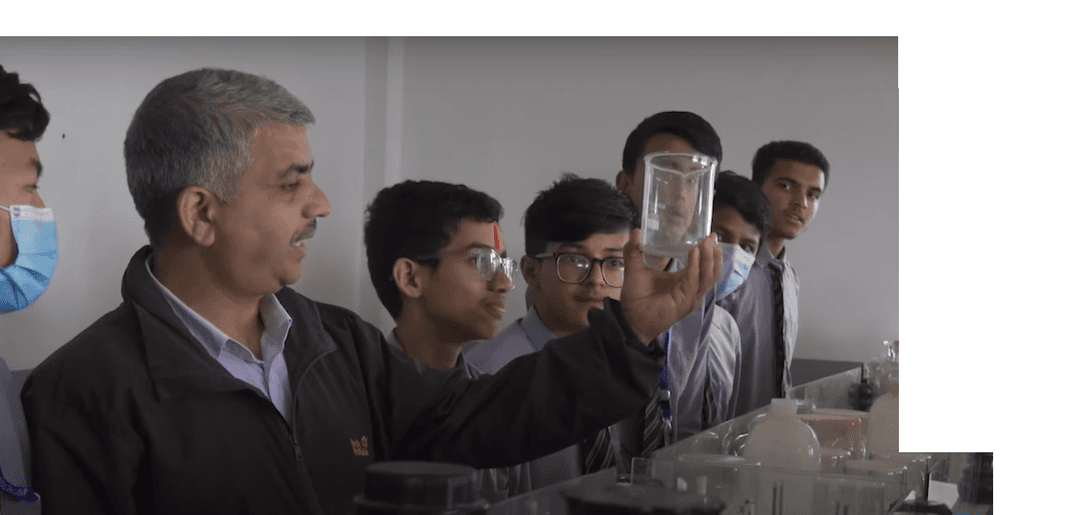 Students in the science laboratory